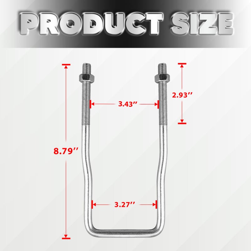 VONLX U-Bolt Spare Tire Carrier Holder Bracket for Trailer Side Mount 4 or 5 Lug Zinc Plated Fit for Ski Boat, Fishing Boat or Sailboat Trailer,2 pcs - Image 3
